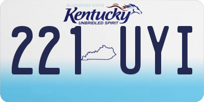 KY license plate 221UYI