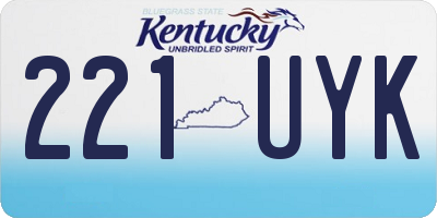 KY license plate 221UYK