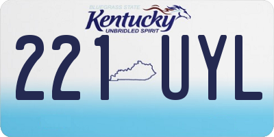 KY license plate 221UYL