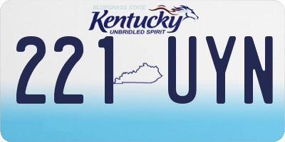 KY license plate 221UYN