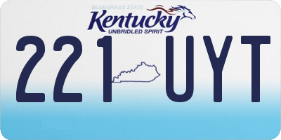 KY license plate 221UYT