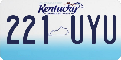 KY license plate 221UYU