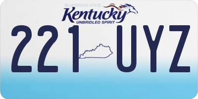 KY license plate 221UYZ