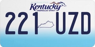 KY license plate 221UZD