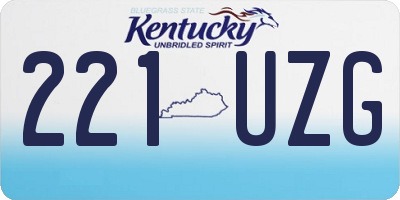 KY license plate 221UZG