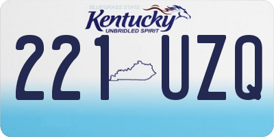 KY license plate 221UZQ