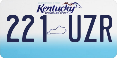 KY license plate 221UZR