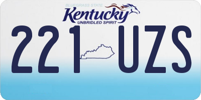 KY license plate 221UZS