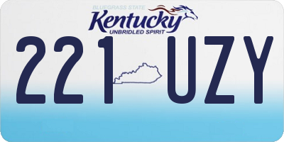 KY license plate 221UZY