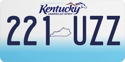 KY license plate 221UZZ