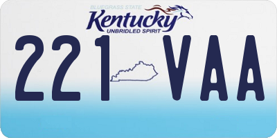 KY license plate 221VAA