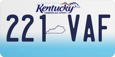 KY license plate 221VAF