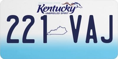 KY license plate 221VAJ