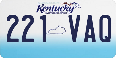 KY license plate 221VAQ