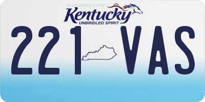 KY license plate 221VAS