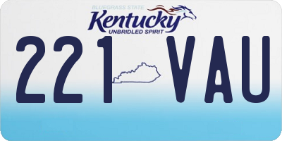 KY license plate 221VAU
