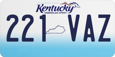 KY license plate 221VAZ