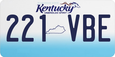 KY license plate 221VBE