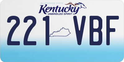 KY license plate 221VBF