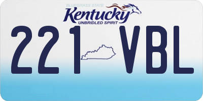 KY license plate 221VBL