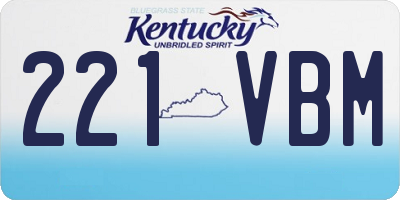 KY license plate 221VBM
