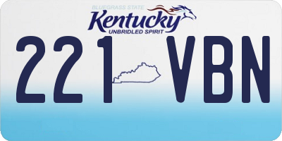 KY license plate 221VBN