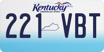 KY license plate 221VBT