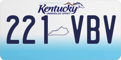 KY license plate 221VBV