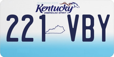 KY license plate 221VBY