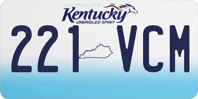 KY license plate 221VCM