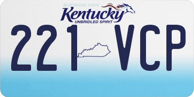 KY license plate 221VCP