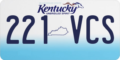 KY license plate 221VCS