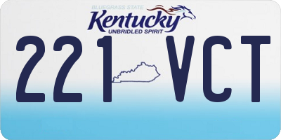 KY license plate 221VCT