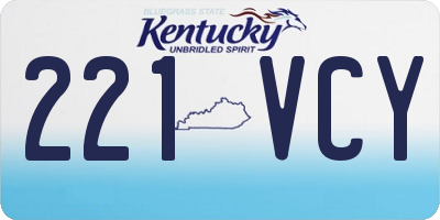 KY license plate 221VCY