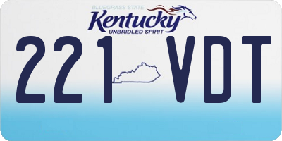 KY license plate 221VDT