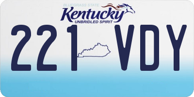 KY license plate 221VDY