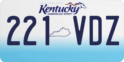 KY license plate 221VDZ