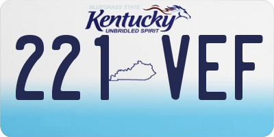 KY license plate 221VEF