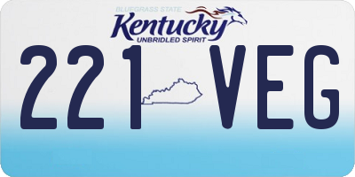 KY license plate 221VEG