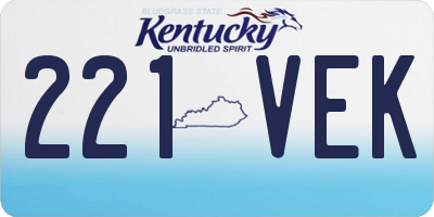KY license plate 221VEK