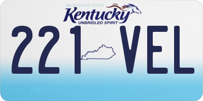 KY license plate 221VEL