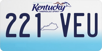 KY license plate 221VEU