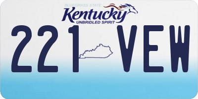 KY license plate 221VEW
