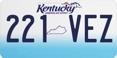 KY license plate 221VEZ
