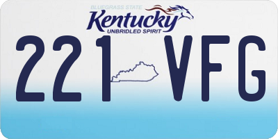 KY license plate 221VFG