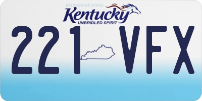 KY license plate 221VFX