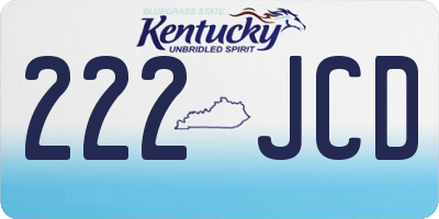 KY license plate 222JCD