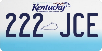 KY license plate 222JCE