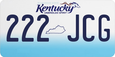 KY license plate 222JCG