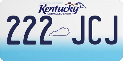 KY license plate 222JCJ